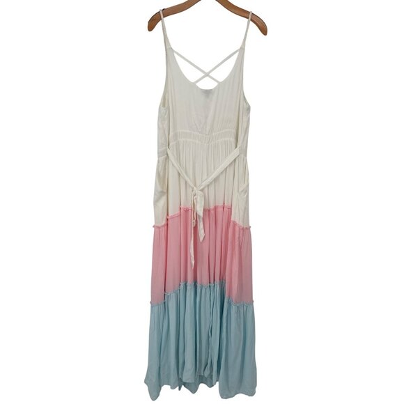 Torrid White, Pink, and Blue Maxi Dress - Picture 6 of 8